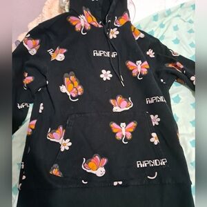 Ripndip Black Hoodie with Vibrant Butterfly Design